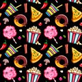 Seamless pattern fast food