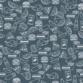 Seamless Pattern Fast Food Snack Picnic Unhealthy