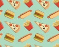 Seamless pattern fast food