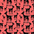 Seamless pattern with fawns