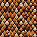 Symmetrical feather pattern in shades of brown on a black textile background , generated by AI Royalty Free Stock Photo