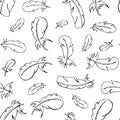 Seamless pattern with feathers Royalty Free Stock Photo