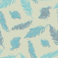 Seamless Pattern with Feathers. Vintage Artistically hand drawn