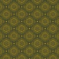 A modern boho interpretation of classic Thai motifs in rich olive green and gold. Royalty Free Stock Photo