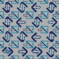 Seamless pattern featuring abstract arrows and angular shapes in blue and dark blue Royalty Free Stock Photo