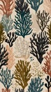 Seamless Abstract Undersea Flora Pattern for Textile and Interior Decoration Royalty Free Stock Photo