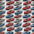 Sports Car Seamless Pattern for Wallpaper. Royalty Free Stock Photo