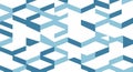 Geometric Pattern of Blue 3D Cubes on White Background Royalty Free Stock Photo