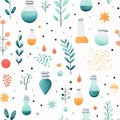 Soft Watercolor Designs: Seamless Background With Medicinal Plants