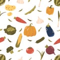 Seamless Pattern Featuring A Colorful Array Of Fresh Vegetables, Such As Tomatoes, Carrots, Peppers, And Broccoli