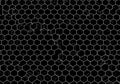 A seamless pattern featuring a grid of white hexagons on a black background. The Royalty Free Stock Photo