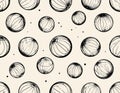 Hand-Drawn Spheres - A Seamless Pattern Design Royalty Free Stock Photo