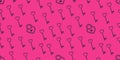 Cute heart key and lock seamless pattern on bright pink background, romantic Valentine design for fabric, packaging and gifts Royalty Free Stock Photo