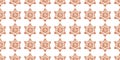 Gingerbread cookie mandala snowflake seamless pattern on white background, festive Christmas dessert and holiday design Royalty Free Stock Photo