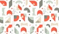 abstract geometric seamless pattern modular abstract glyphs and dynamic fragments for fashion textile and branding design Royalty Free Stock Photo