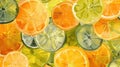 Citrus seamless pattern with oranges, lemons, and grapefruit on white background AIG50
