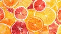 Citrus seamless pattern with oranges, lemons, and grapefruit on white background AIG50