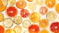 Citrus seamless pattern with oranges, lemons, and grapefruit on white background AIG50