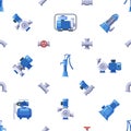 Seamless Pattern Featuring Pipes, Faucets, And Water Pumps, Symbolizing A Comprehensive Water Supply System