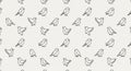 Seamless pattern featuring simplistic, line-drawn birds Royalty Free Stock Photo