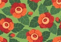 Vibrant Rafflesia Flower Pattern on Green Background Royalty Free Stock Photo