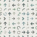 A seamless pattern featuring various arrow Royalty Free Stock Photo