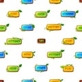 Seamless Pattern Featuring Vibrant Game Menu Buttons, Arranged In A Symmetrical Design, Vector Illustration