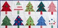 A seamless pattern featuring a vibrant patchwork design for the winter holidays, combining elements of holiday cheer Royalty Free Stock Photo