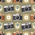 Vintage Camera Pattern Royalty Free Stock Photo