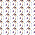 Seamless pattern with female cosmetics