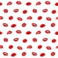 Seamless pattern of female mouth gestures on a white background Royalty Free Stock Photo