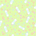 Seamless pattern with feminine hygiene products
