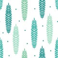Seamless pattern with fern leaves. Vector illustration Royalty Free Stock Photo