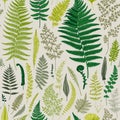 Seamless pattern. Ferns. Royalty Free Stock Photo