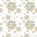 Seamless pattern for Festa Junina with circles watercolor illustration