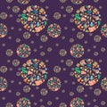 Seamless pattern for Festa Junina with circles watercolor illustration