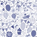 Seamless pattern with festive elements. Vector illustration. Royalty Free Stock Photo