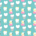 Seamless pattern filled tooth with decayed implant