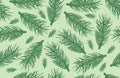 Seamless pattern of fir tree branches silhouette. Vector illustration
