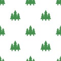 Seamless pattern with fir trees icon. Green ecological sign. Protect planet. Vector illustration for design, web, wrapping paper, Royalty Free Stock Photo