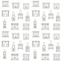 Seamless Pattern with Fireplaces. Royalty Free Stock Photo