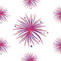 Seamless pattern. Fireworks night sky Happy independence day United states of America. 4th of July. Star and strip Flat design. Wh Royalty Free Stock Photo