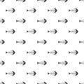 Seamless pattern fish bone vector white background. Fish black skull