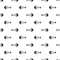 Seamless pattern fish bone vector white background. Fish black skull Royalty Free Stock Photo