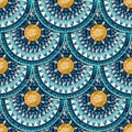 Seamless pattern in fish scale design. Royalty Free Stock Photo