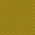 Seamless pattern. Fish scale pattern inverted, single layer, golden brown. Illustration abstract background. Flat art design