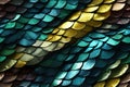 seamless pattern of fish or snake scales with colorful squama on multicolor gradient background