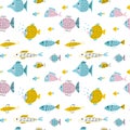 Seamless pattern with fish. Vector illustrations Royalty Free Stock Photo