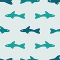 Seamless pattern of fish