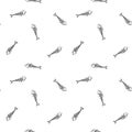 Seamless pattern with fishbones